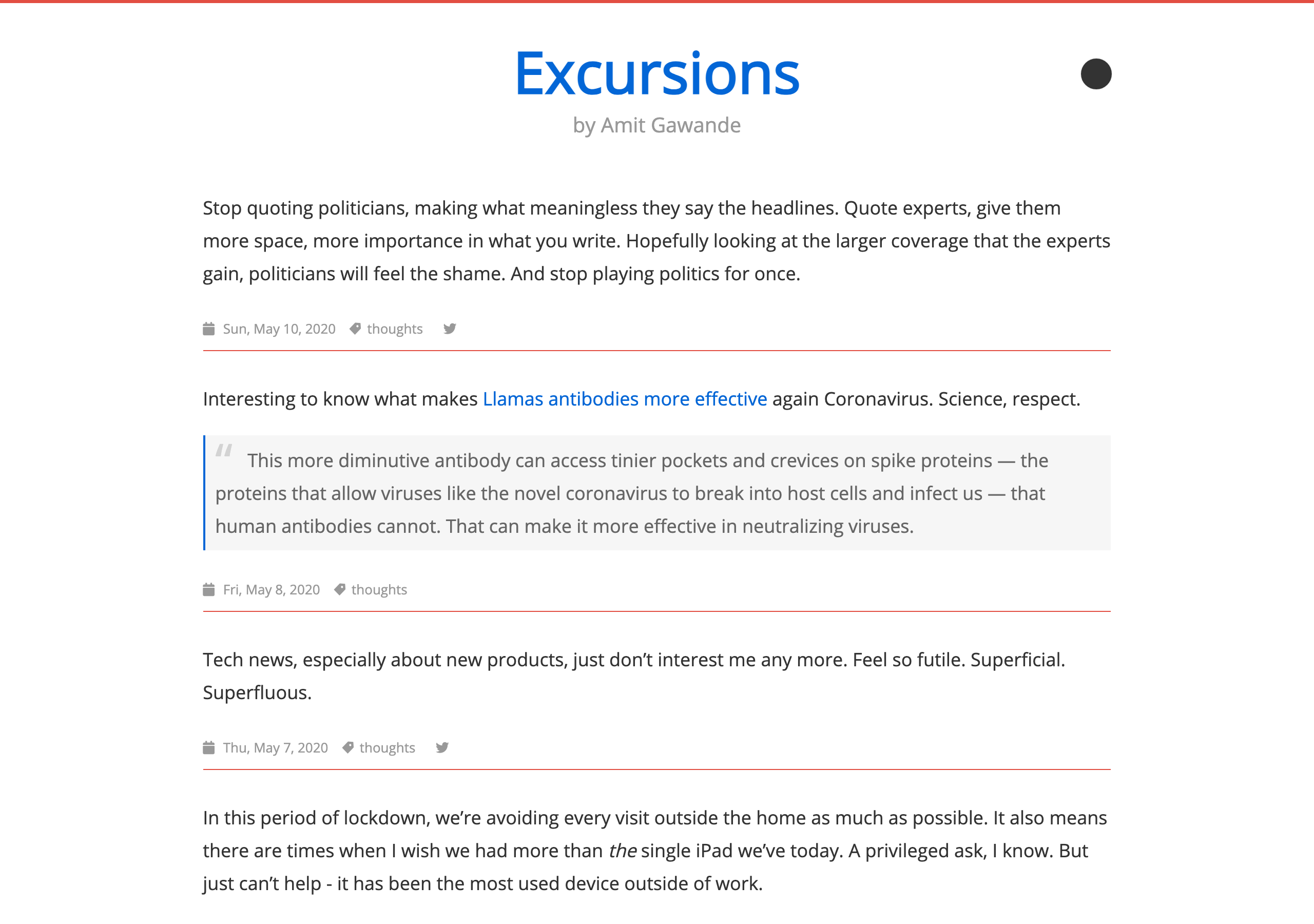 Excursions on Blot