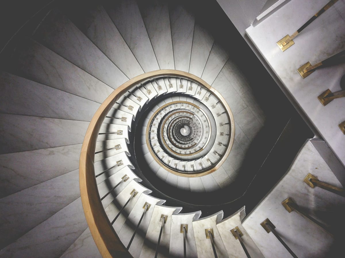 Spiralling staircase, going downwards